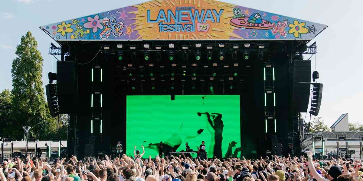 events-gold-coast Events gold coast crowd packed in front of the Laneway Festival main stage during a live outdoor performance